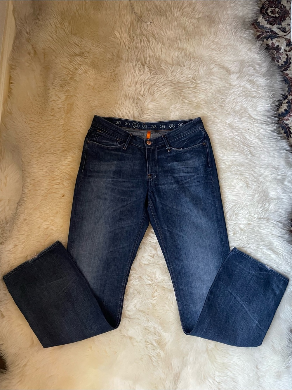 Vintage | rare Earnest Sewn low rise dark wash bootcut men’s jeans